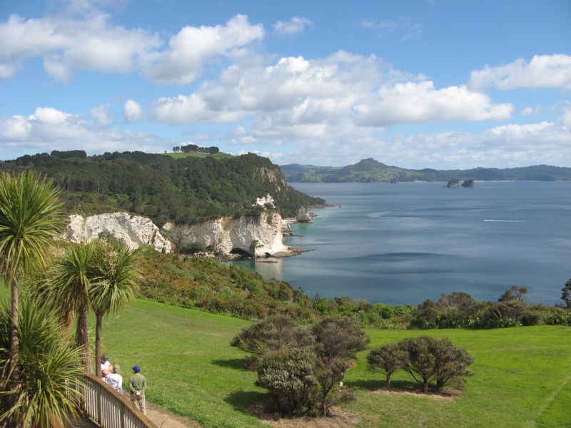 Looking north from the Cathedral Cove carpark along the coast Looking north from the Cathedral Cove carpark along the coast